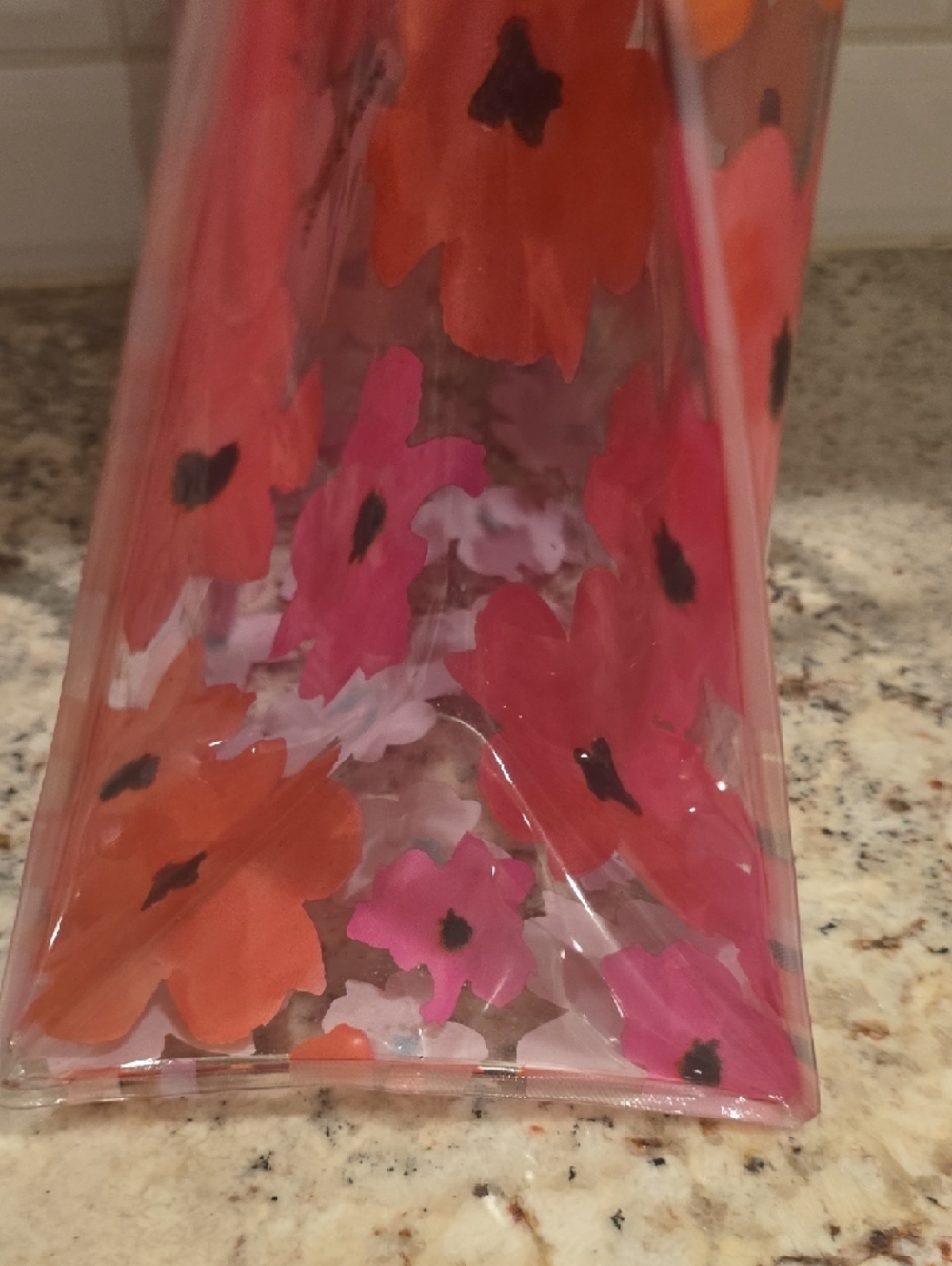 Beautiful Dooney And Bourke Pink Floral Clear Shopper with Leather Handles - Picture 15 of 16